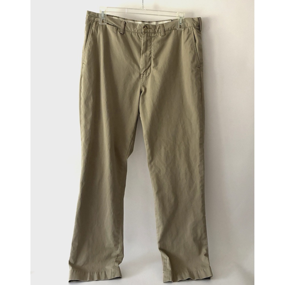 Polo Ralph Lauren Mens 36x31 Cotton Twill Chino Pant Stretch Straight Tan Preppy